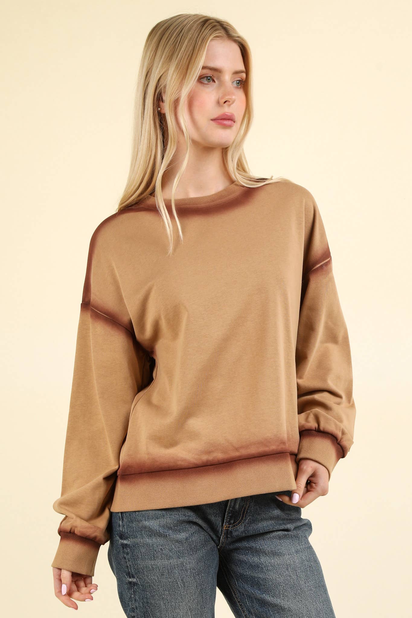 Oversized Sweat Shirt Knit Top