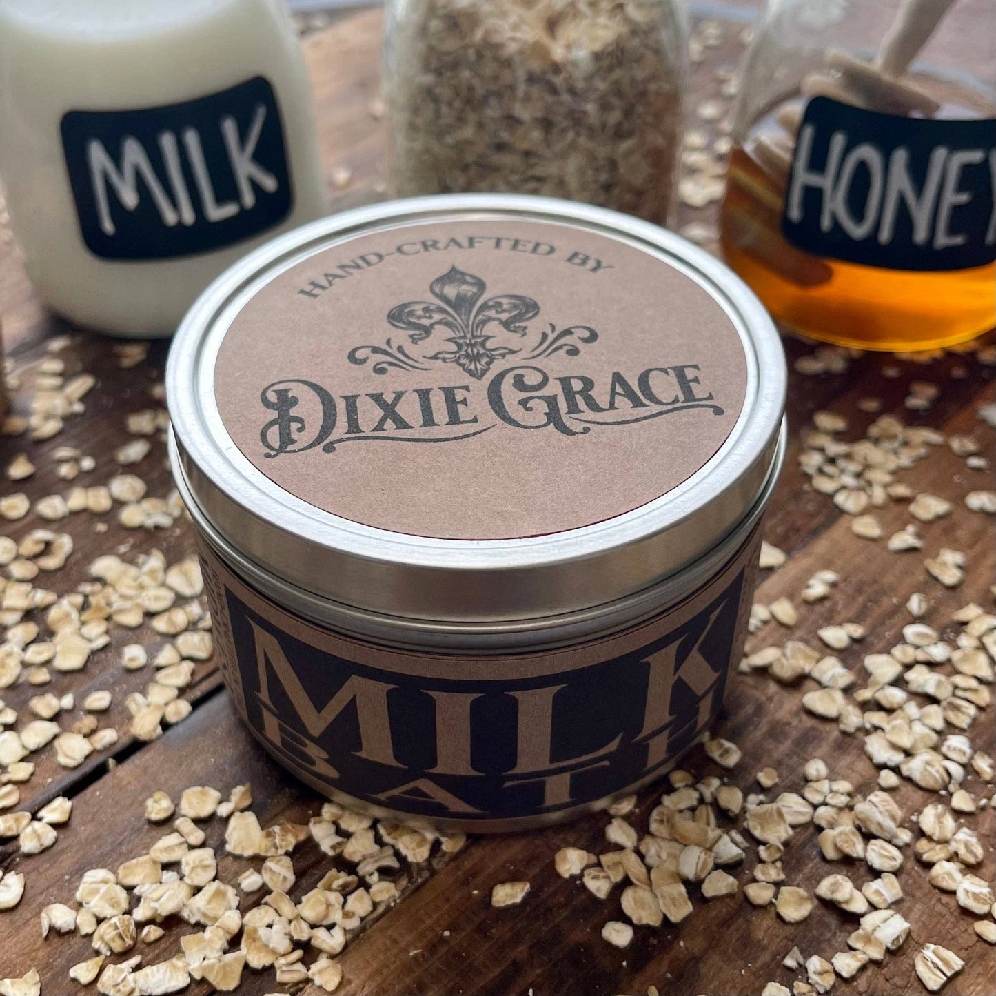 Milk Bath - 8 oz Candle Tin - Wooden Wick