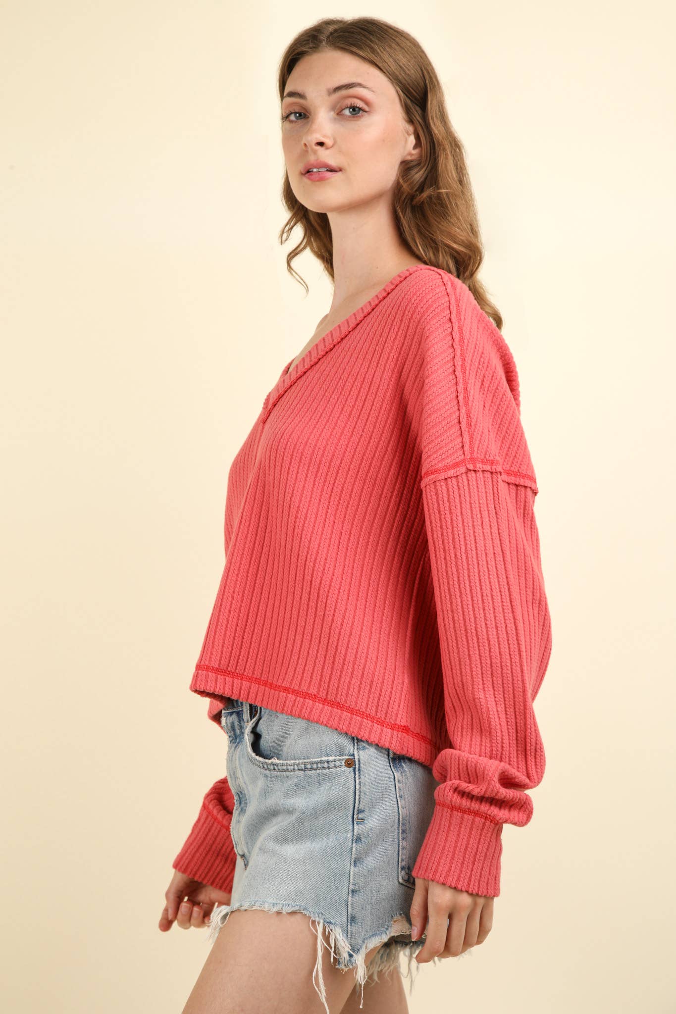 Soft V-Neck Knit Top