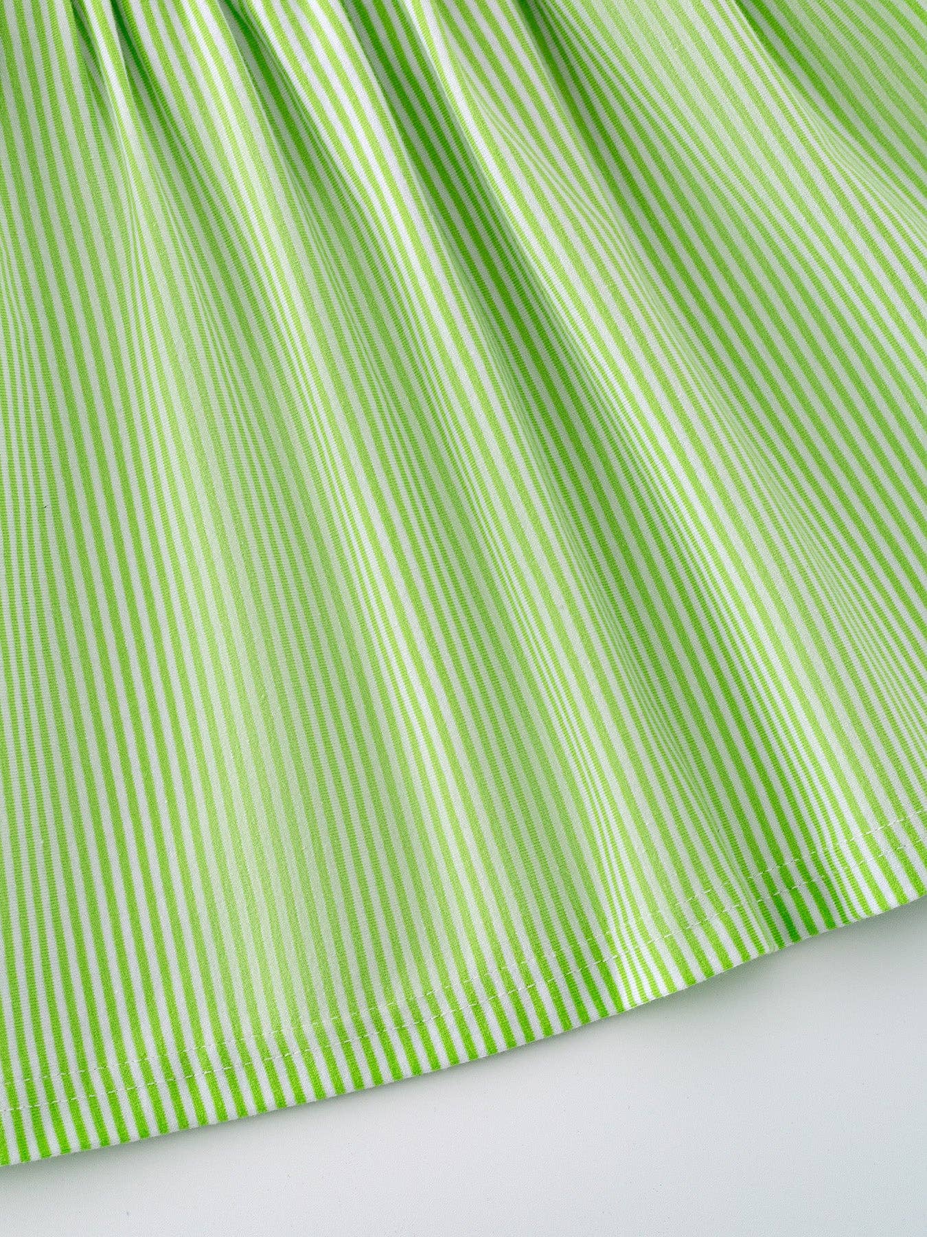 Girls Ice Cream Print Striped Ruffle Dress