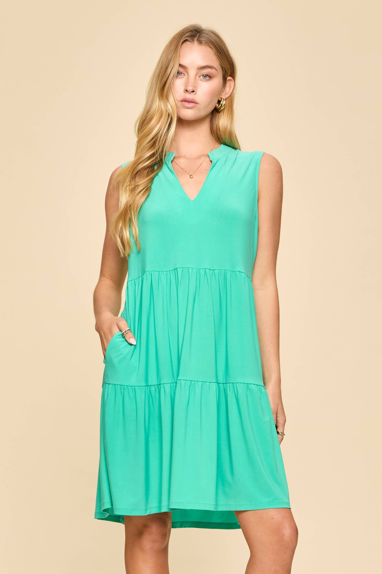 Wrinkle-Free Tiered Lizzy Dress