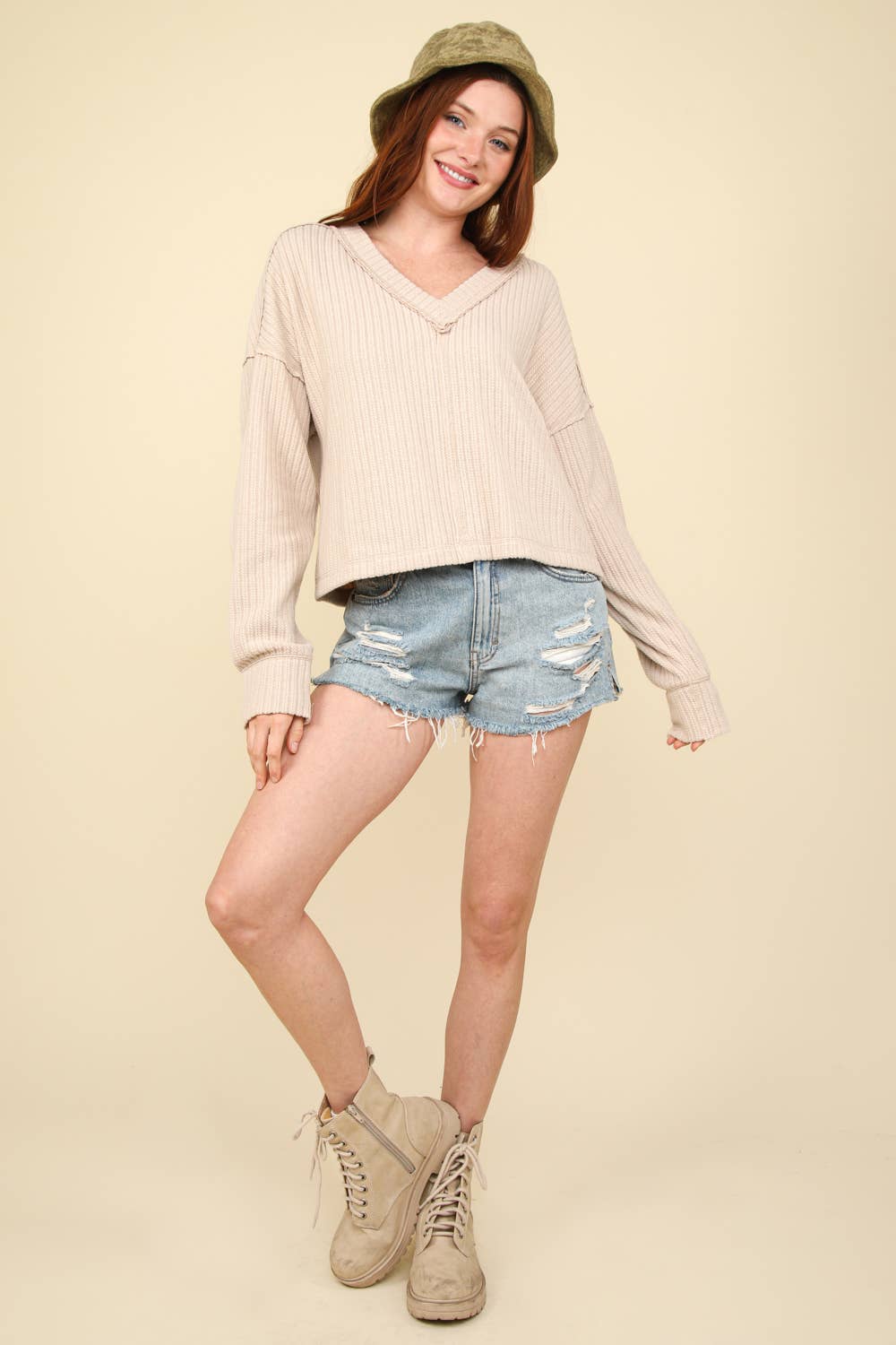 Soft V-Neck Knit Top