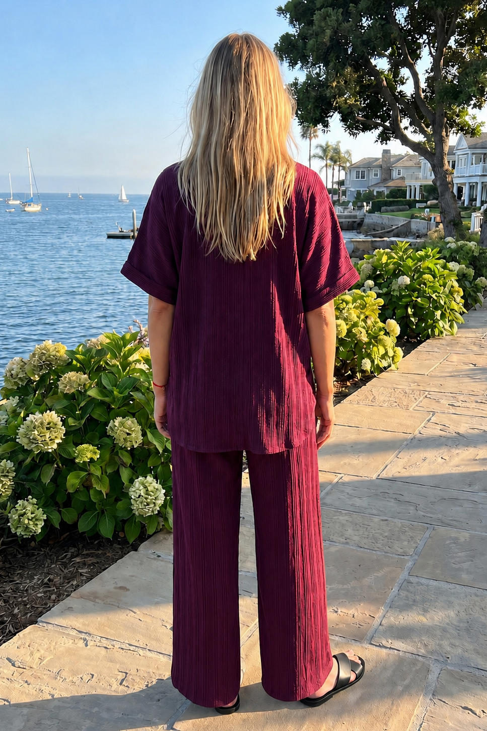 2-Piece Dolman Sleeve Blouse + Relaxed Bottoms