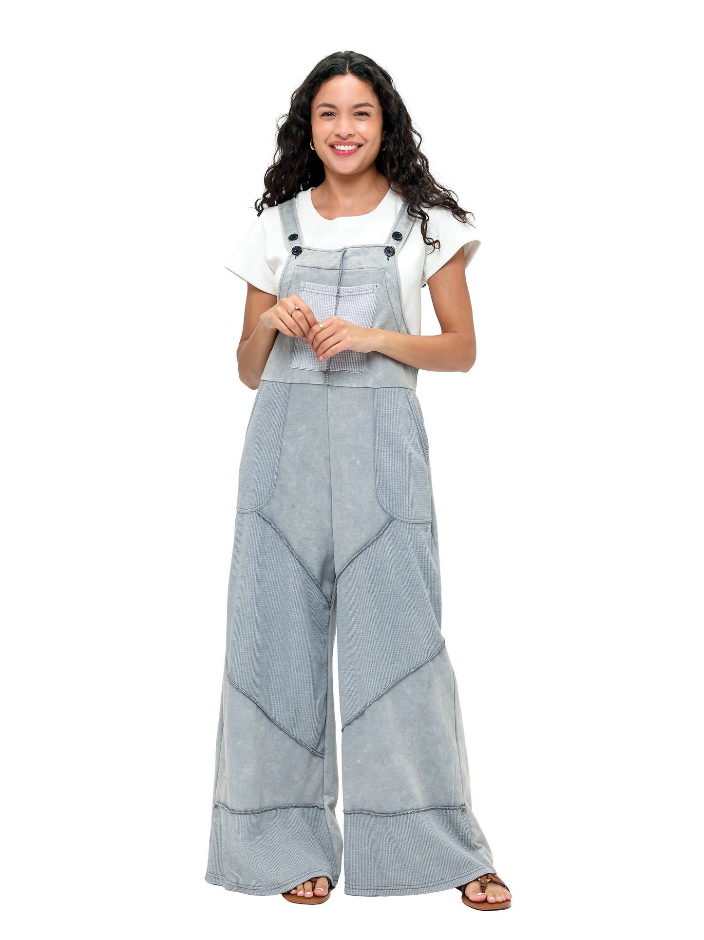 Overall Patchwork Free Spirit Waffle Knit