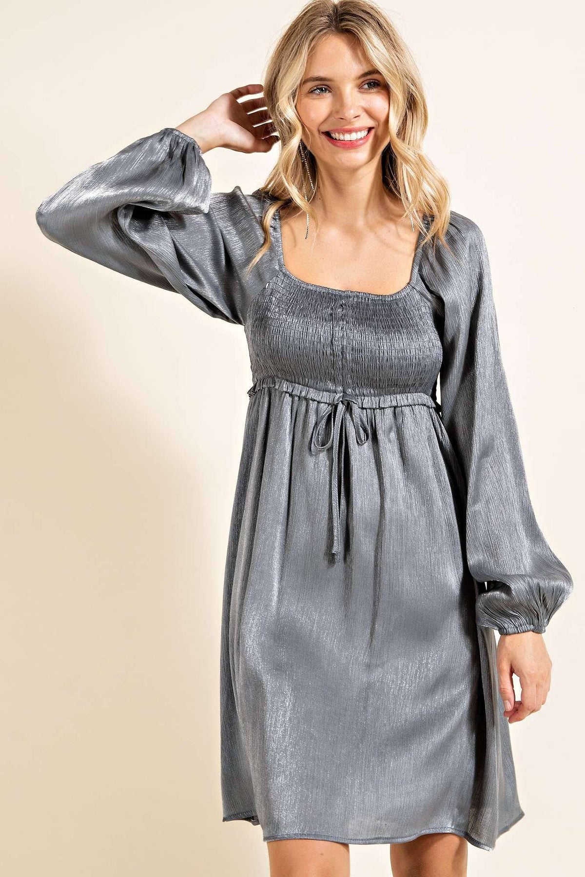 Smocked mini dress