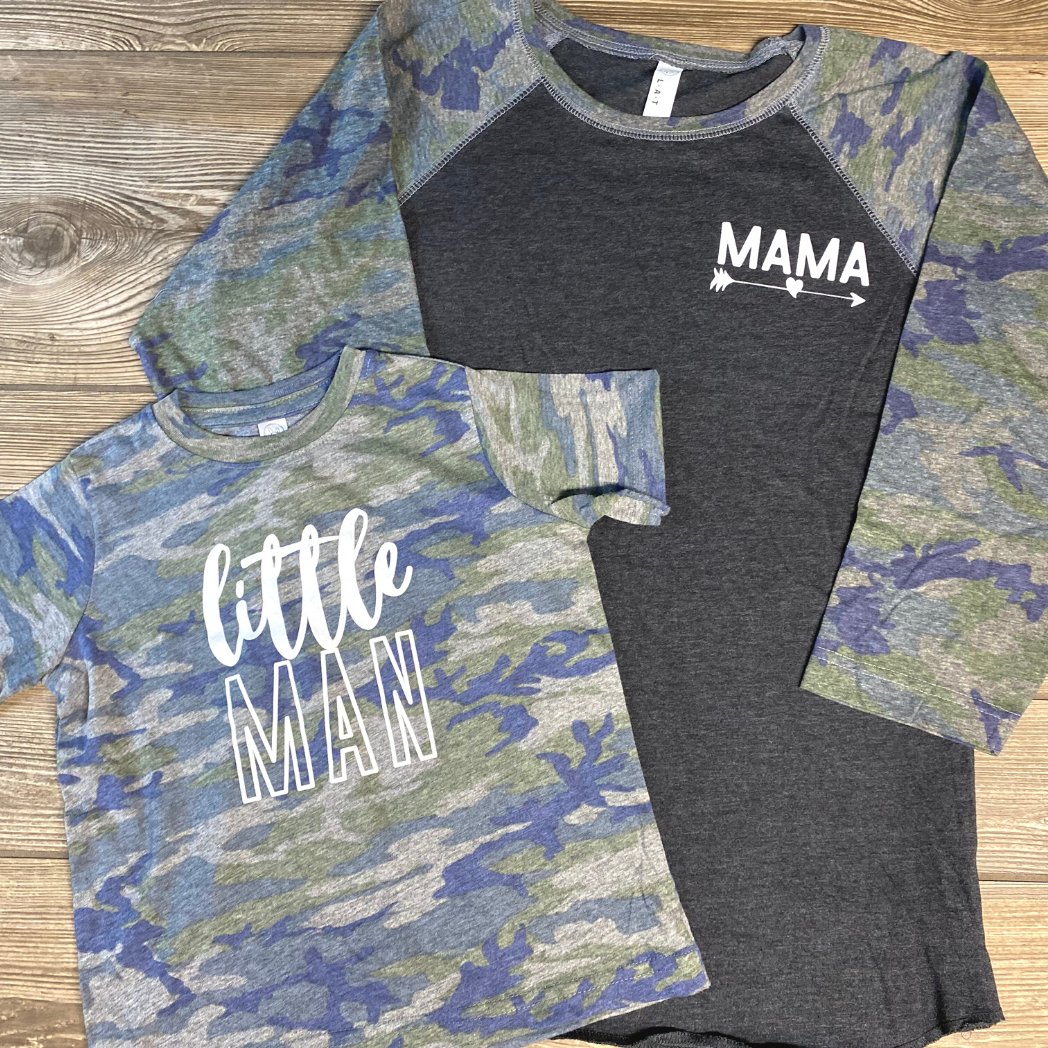 HAHA MAMA Clothing - Mama Shirt Grey Camo- Women'S
