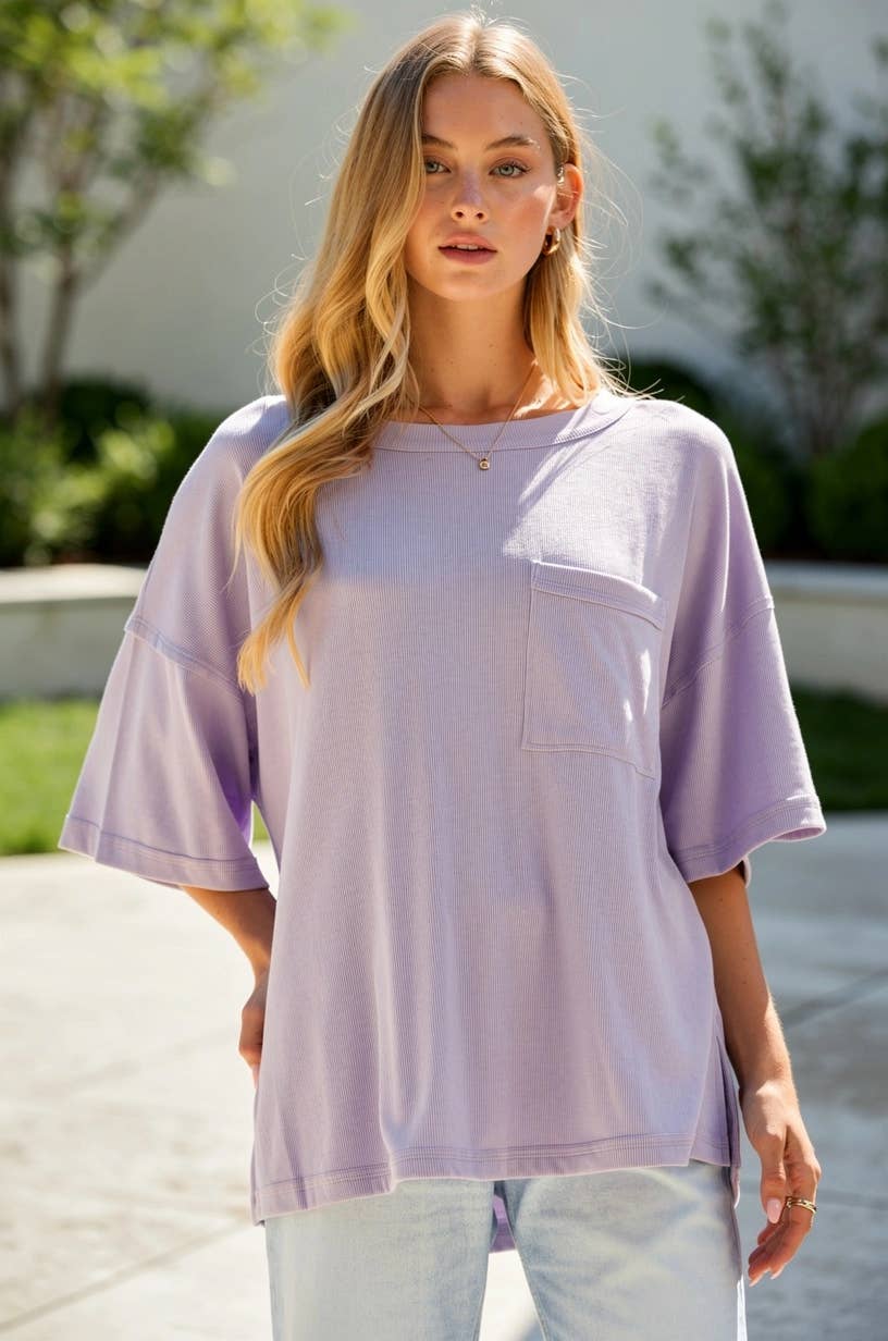 Baby Ribbed Boyfriend Knit Top