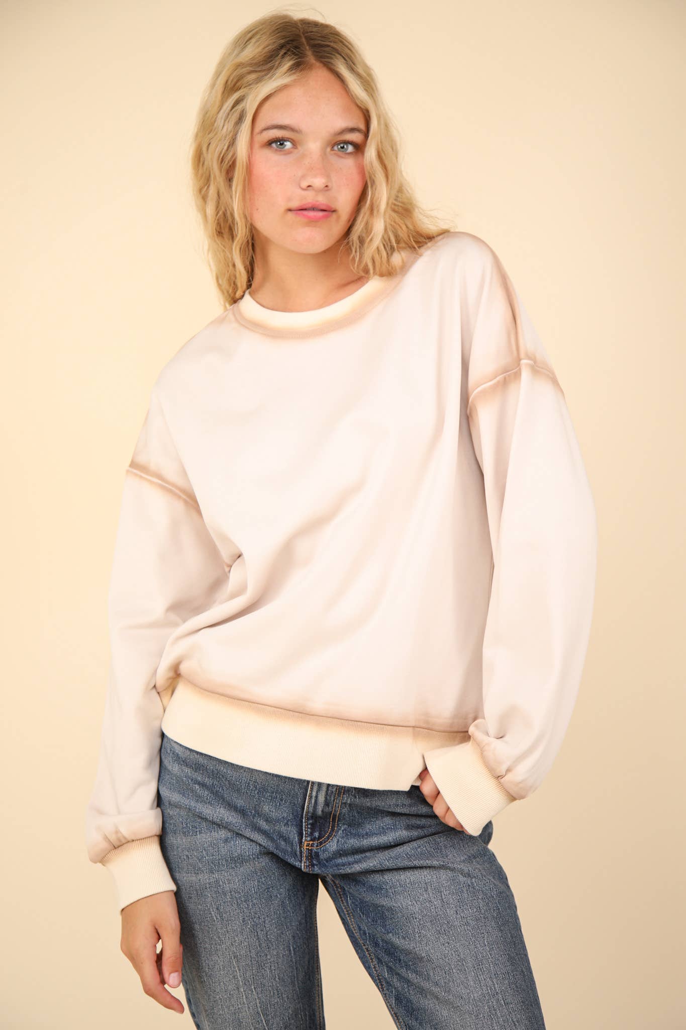 Oversized Sweat Shirt Knit Top