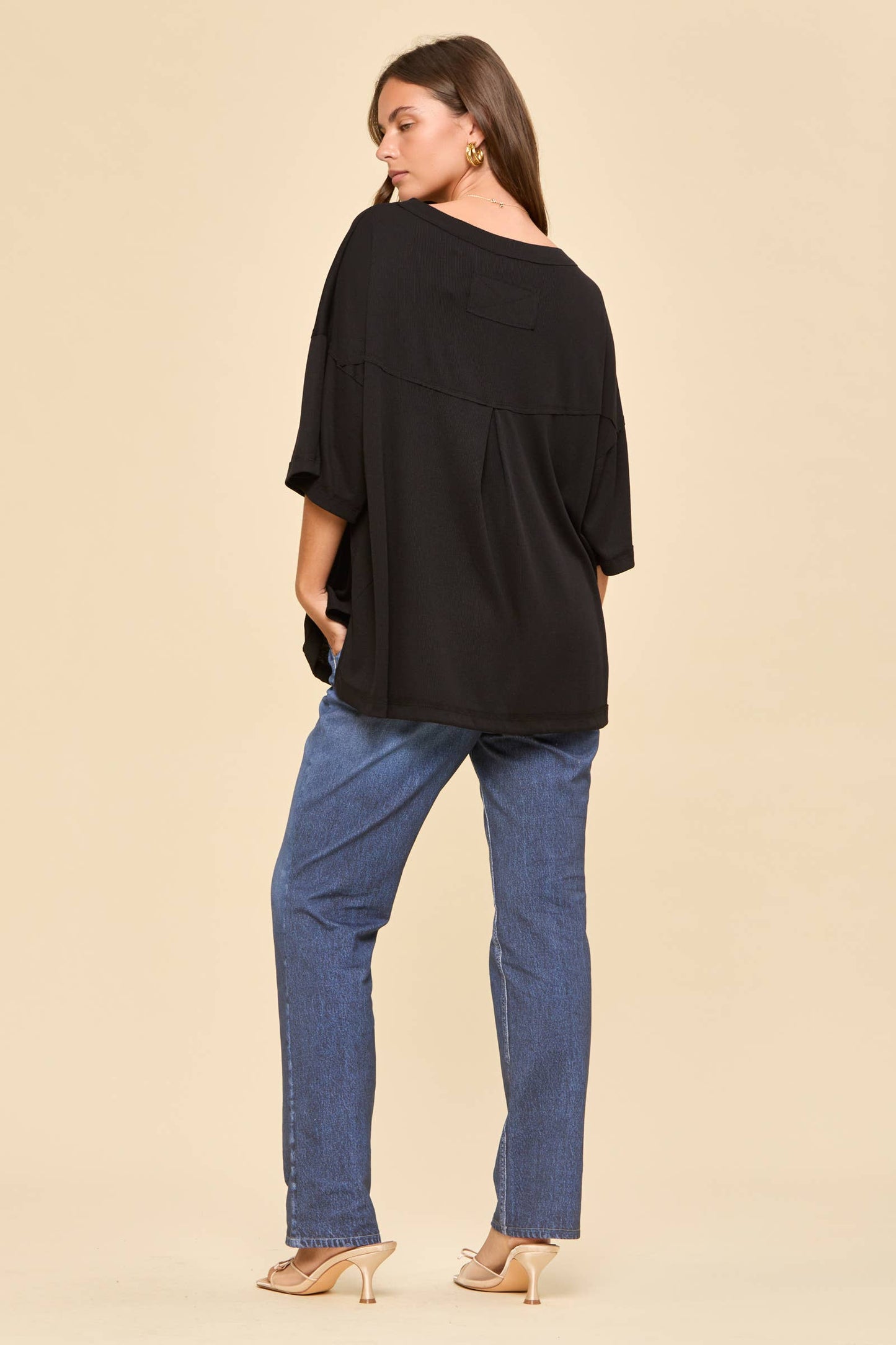 Baby Ribbed Boyfriend Knit Top