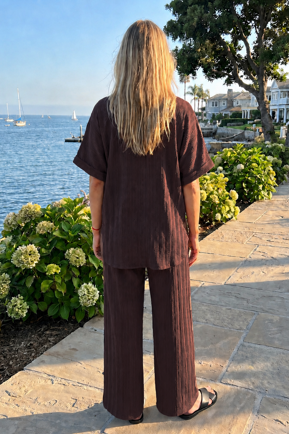 2-Piece Dolman Sleeve Blouse + Relaxed Bottoms