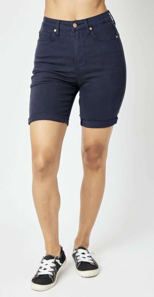 Judy Blue Garment Dyed Tummy Control Bermuda Shorts 150270 Reg