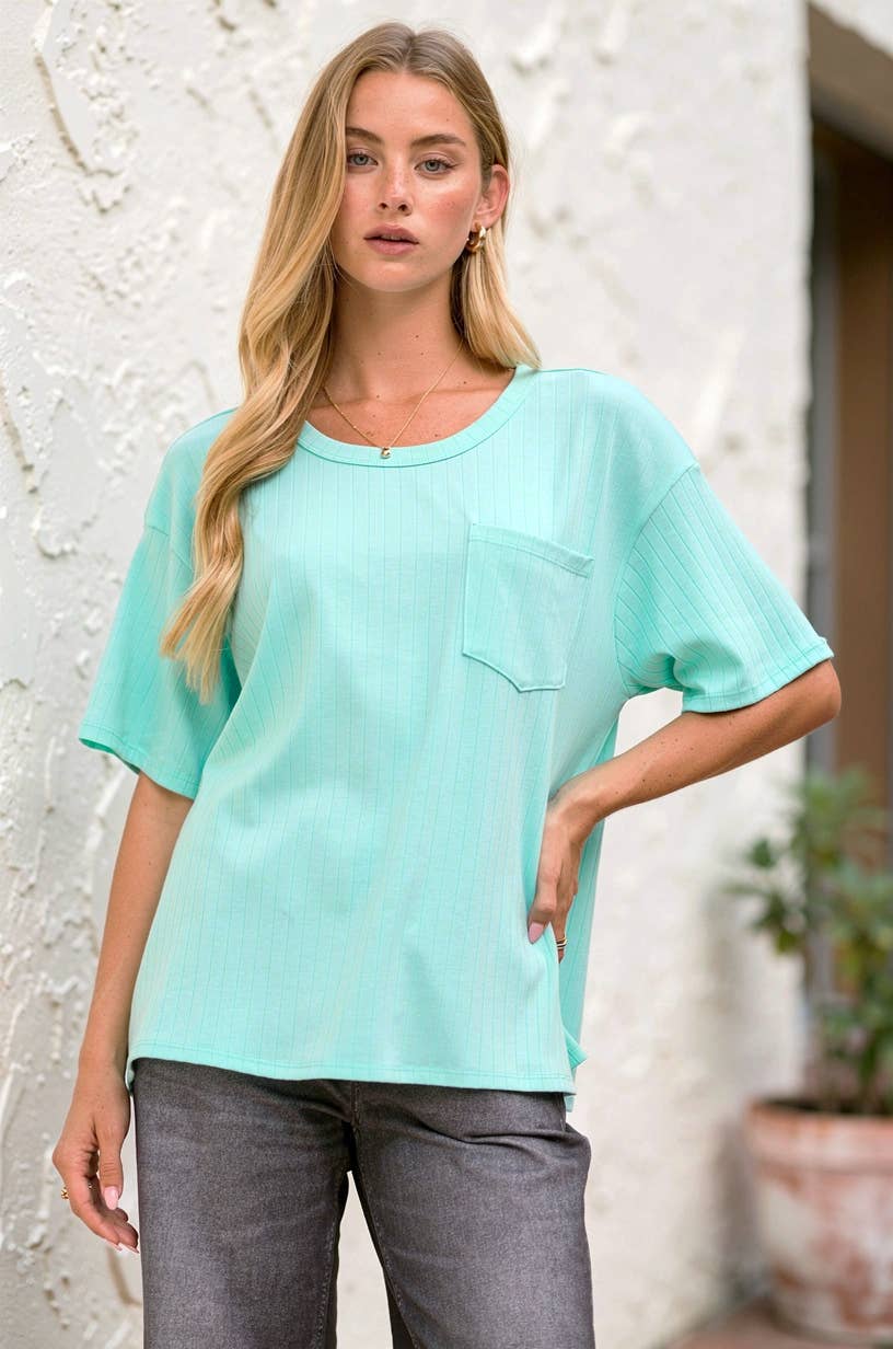 Boyfriend Ribbed Knit Top