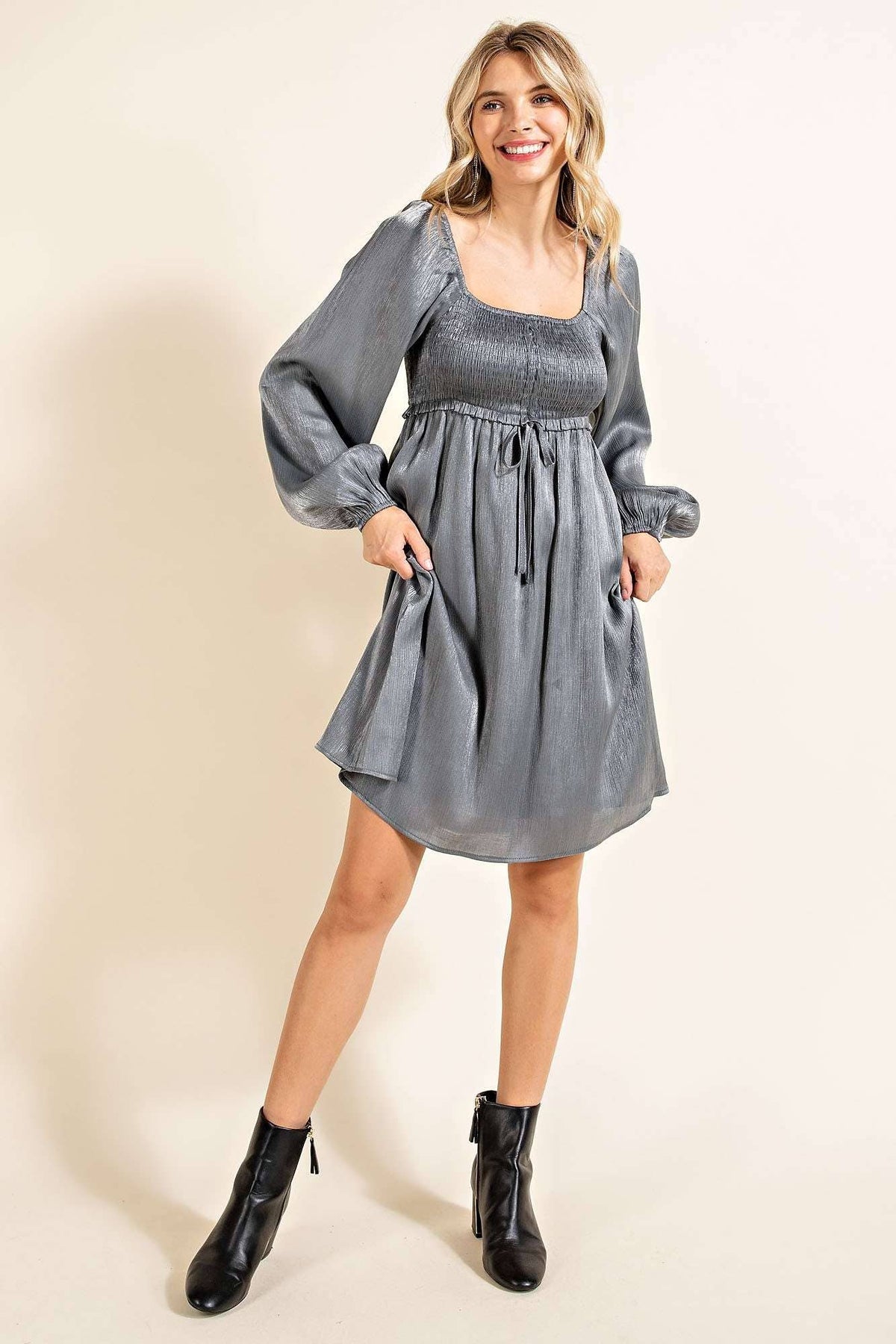 Smocked mini dress