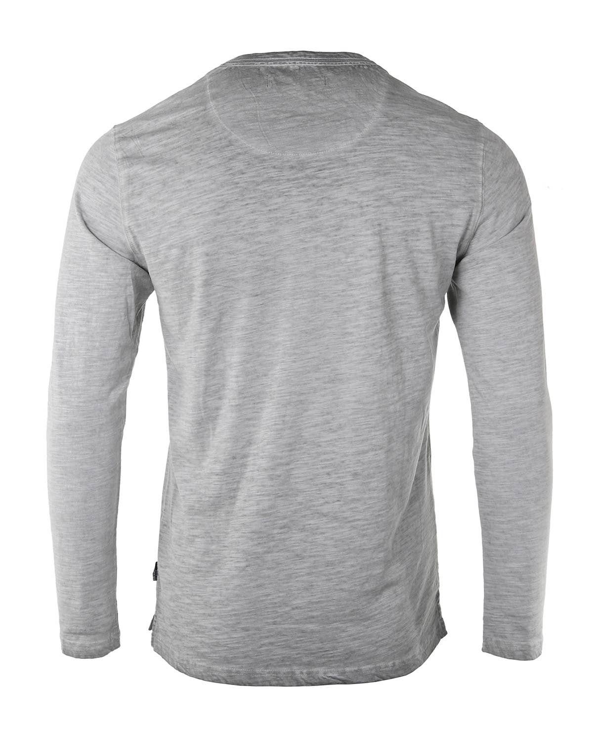 ZIMEGO - LS502 -Long Sleeve Crew Neck Vintage Button Henley T-Shirt