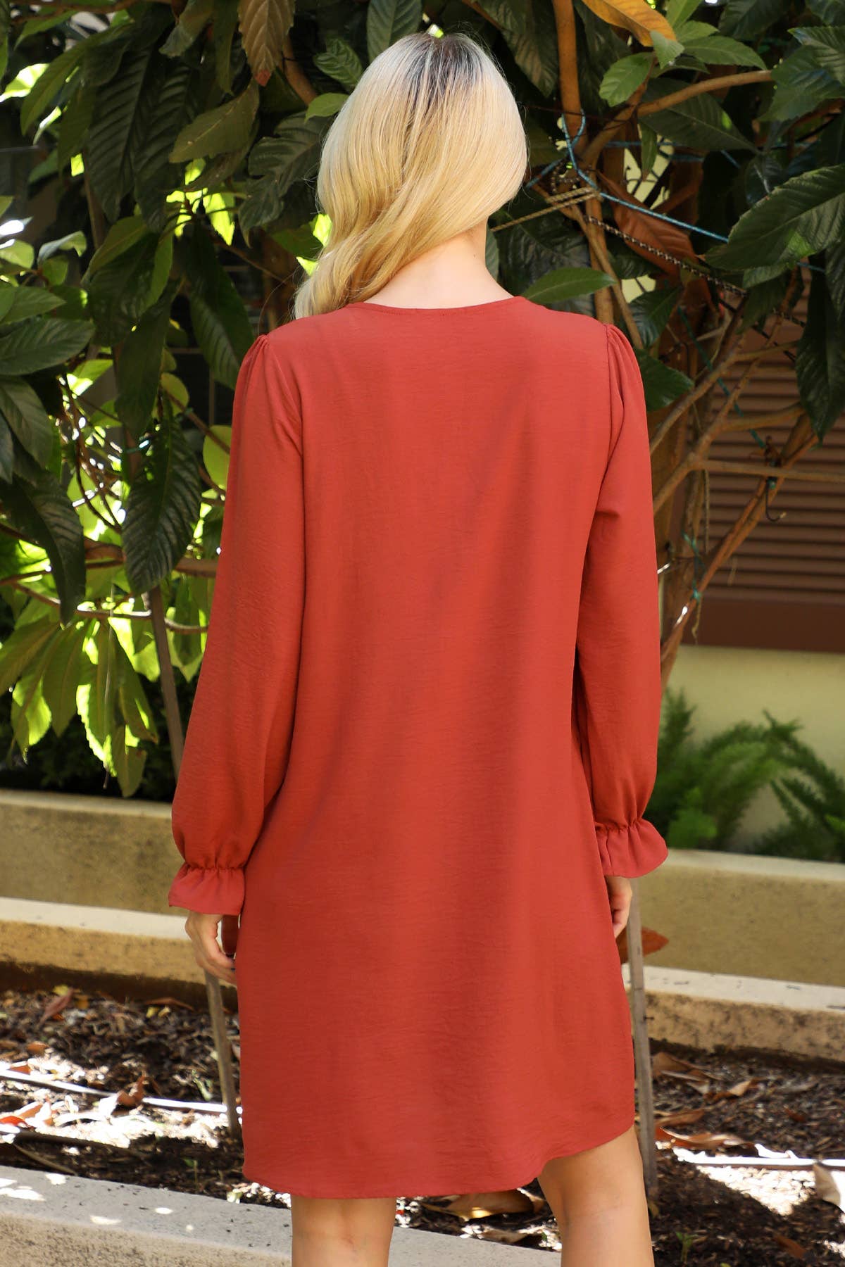 Collared neckline woven dress