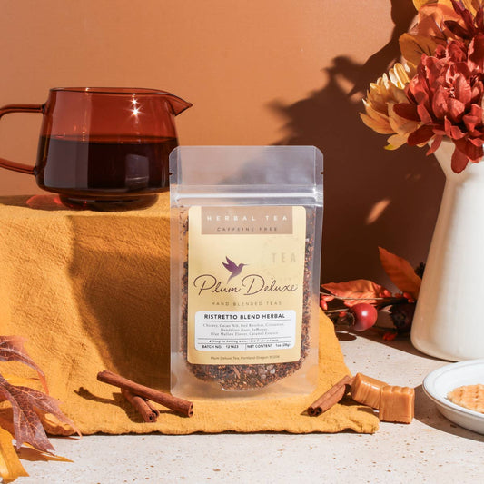 Plum Deluxe Tea - Ristretto Blend Herbal Tea - Loose Leaf Coffee Alternative