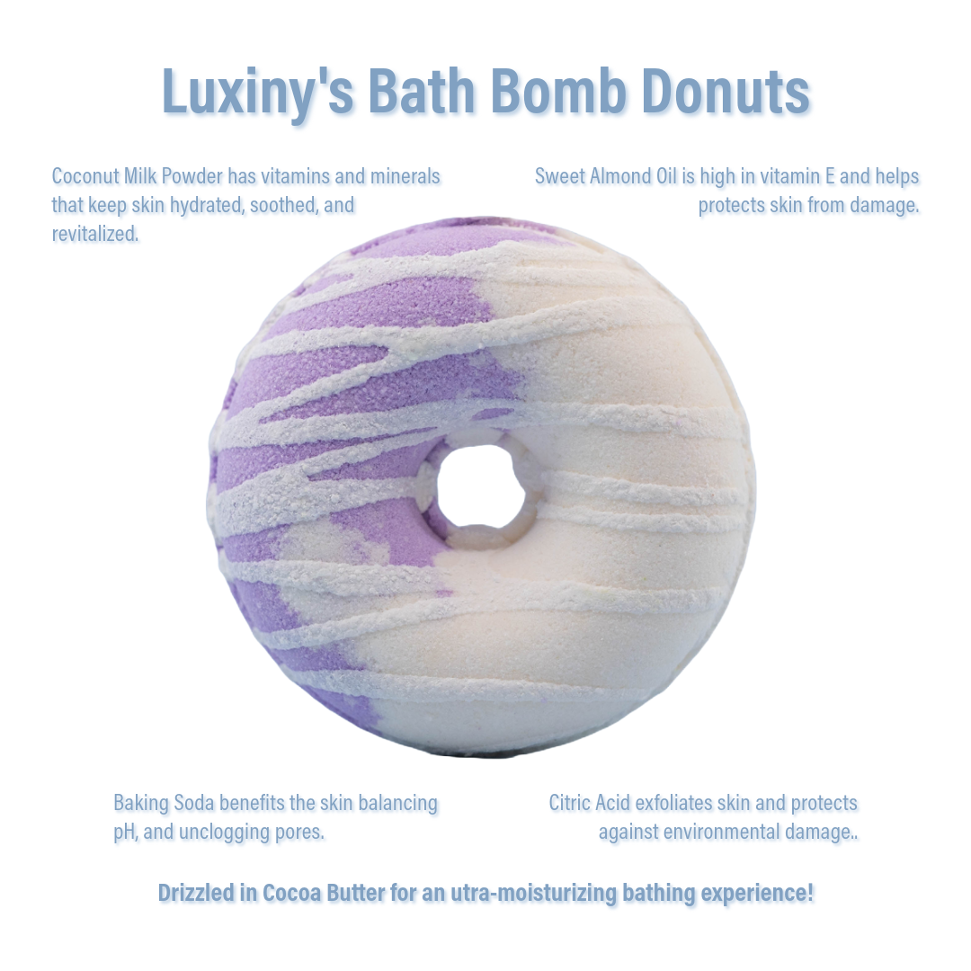 Luxiny Products - Luxurious Bath and Body - Bath Bomb | Donut Shaped Bath Bomb | Black Raspberry Vanilla