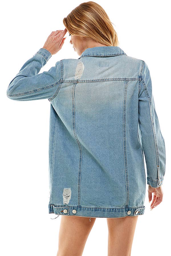 Long denim jacket