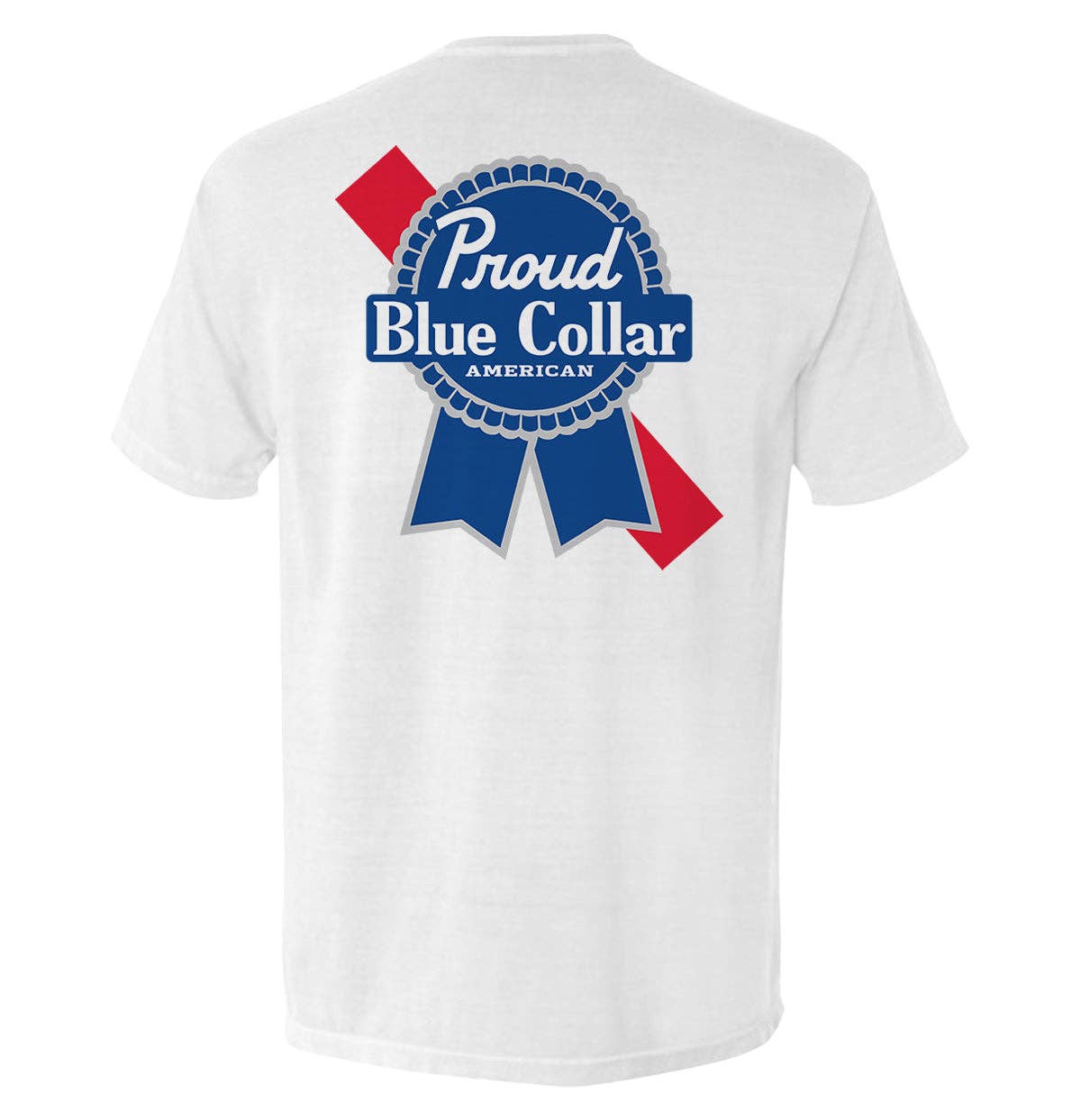 Proud Blue Collar American (Classic): Comfort Colors Pocket Tee / Blue Jean / L