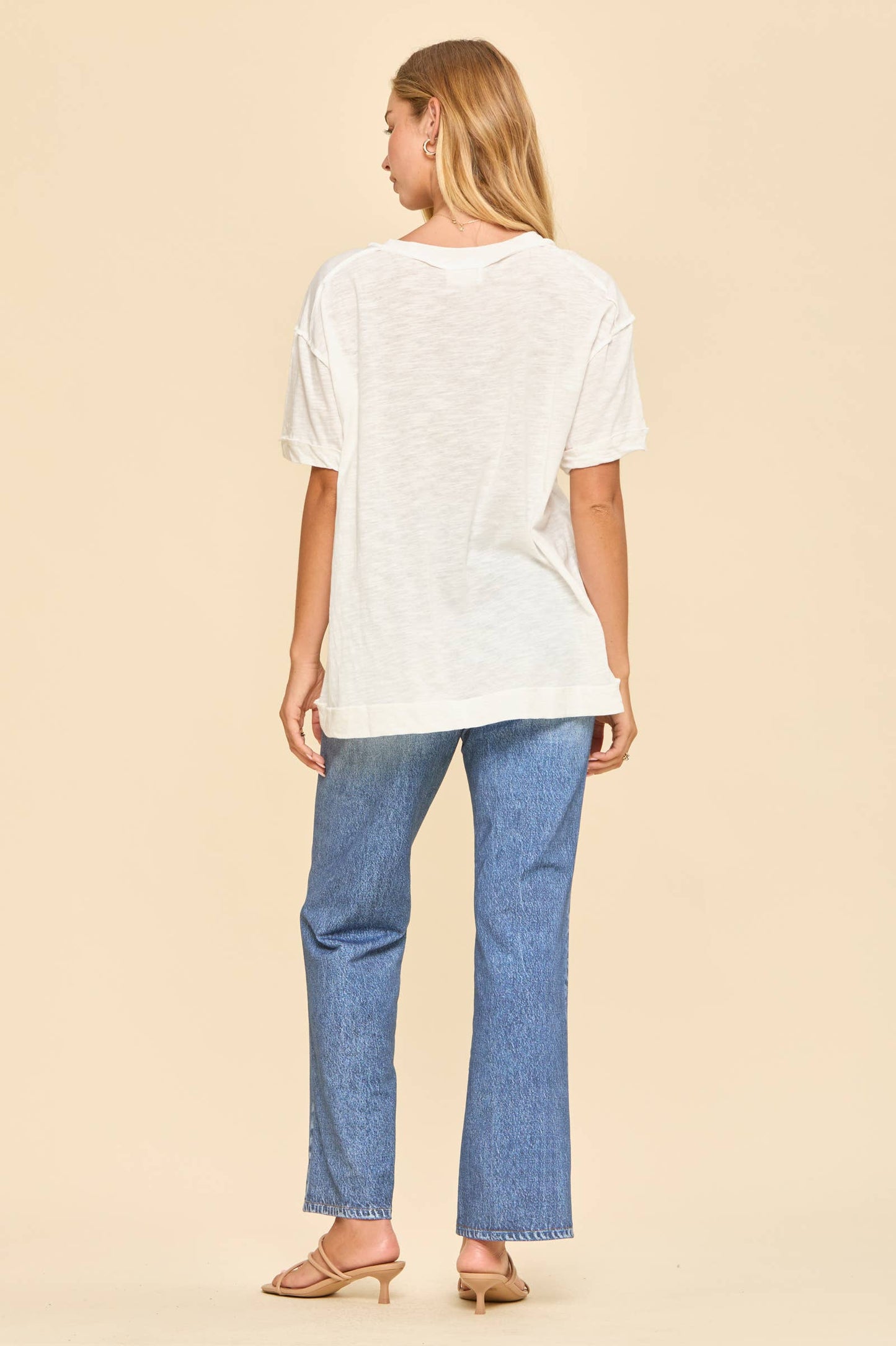 V-Neck Cotton Knit Top