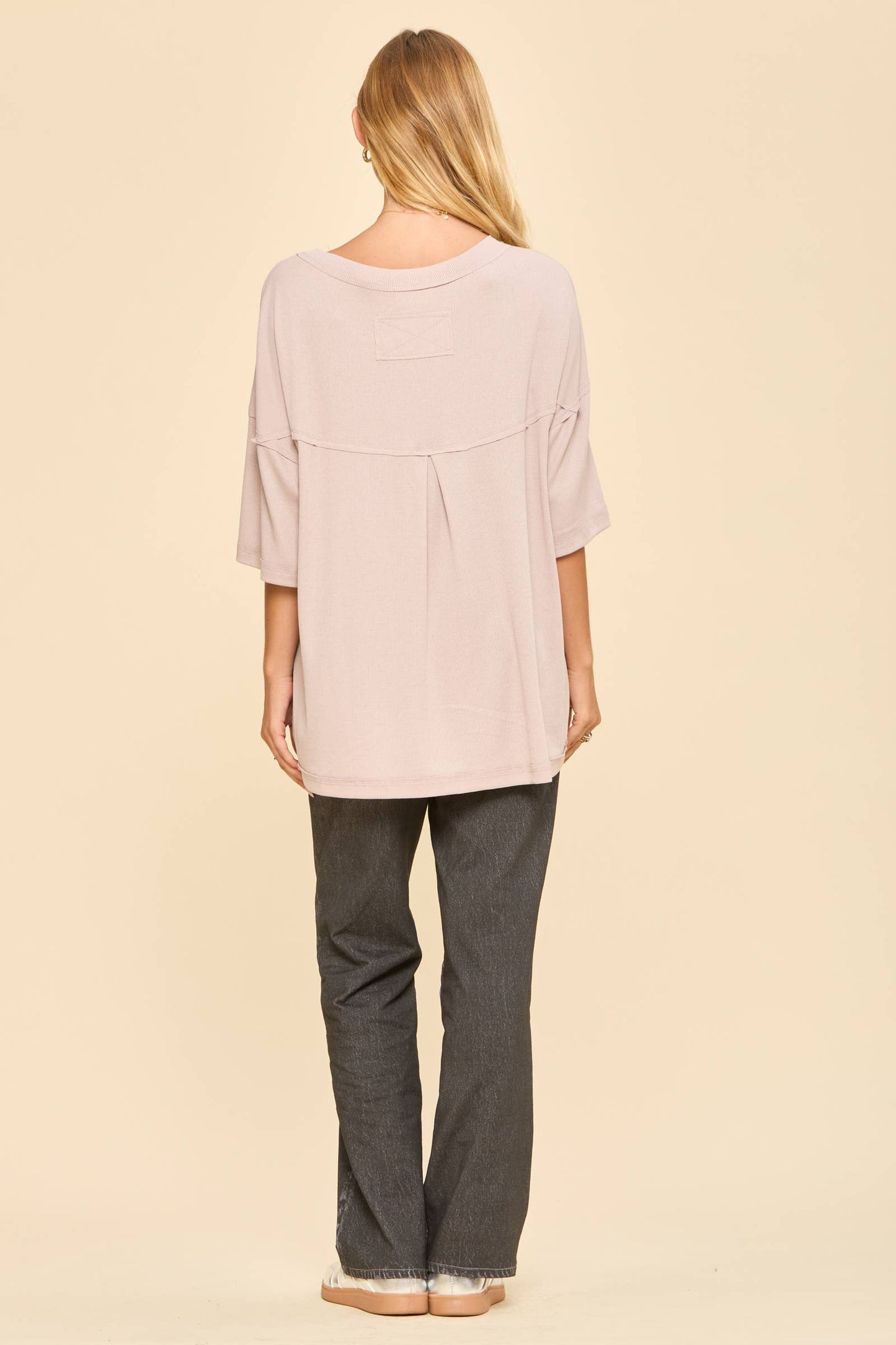 Baby Ribbed Boyfriend Knit Top