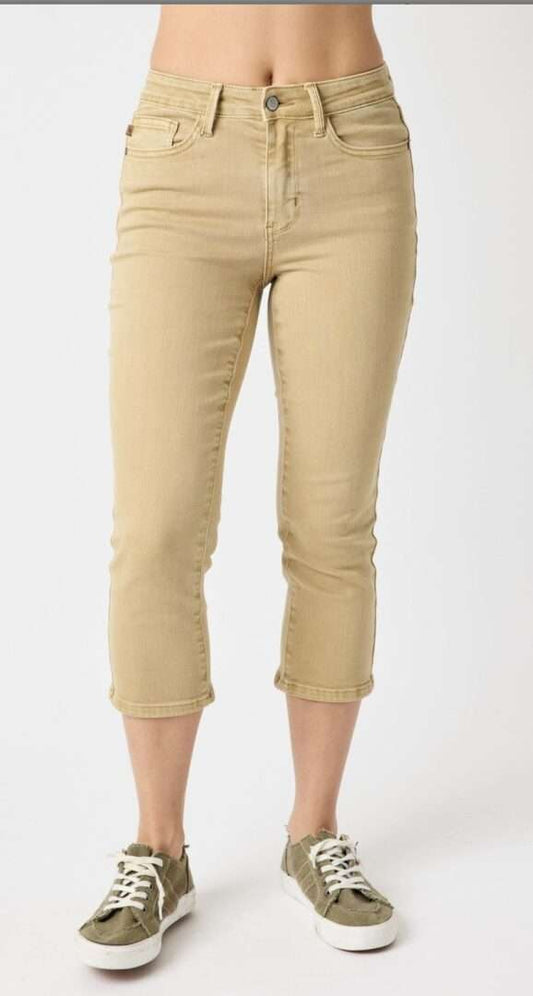 Judy Blue High Waist Capris Garm Dye 78108 Plus