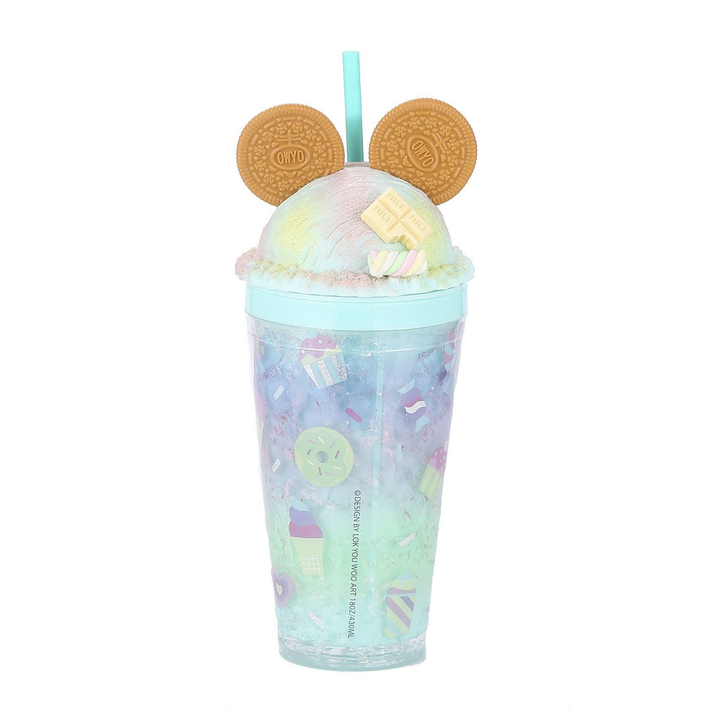 Cookie Mouse Ear Sweets Rainbow Tumbler - 16 Oz: Pink