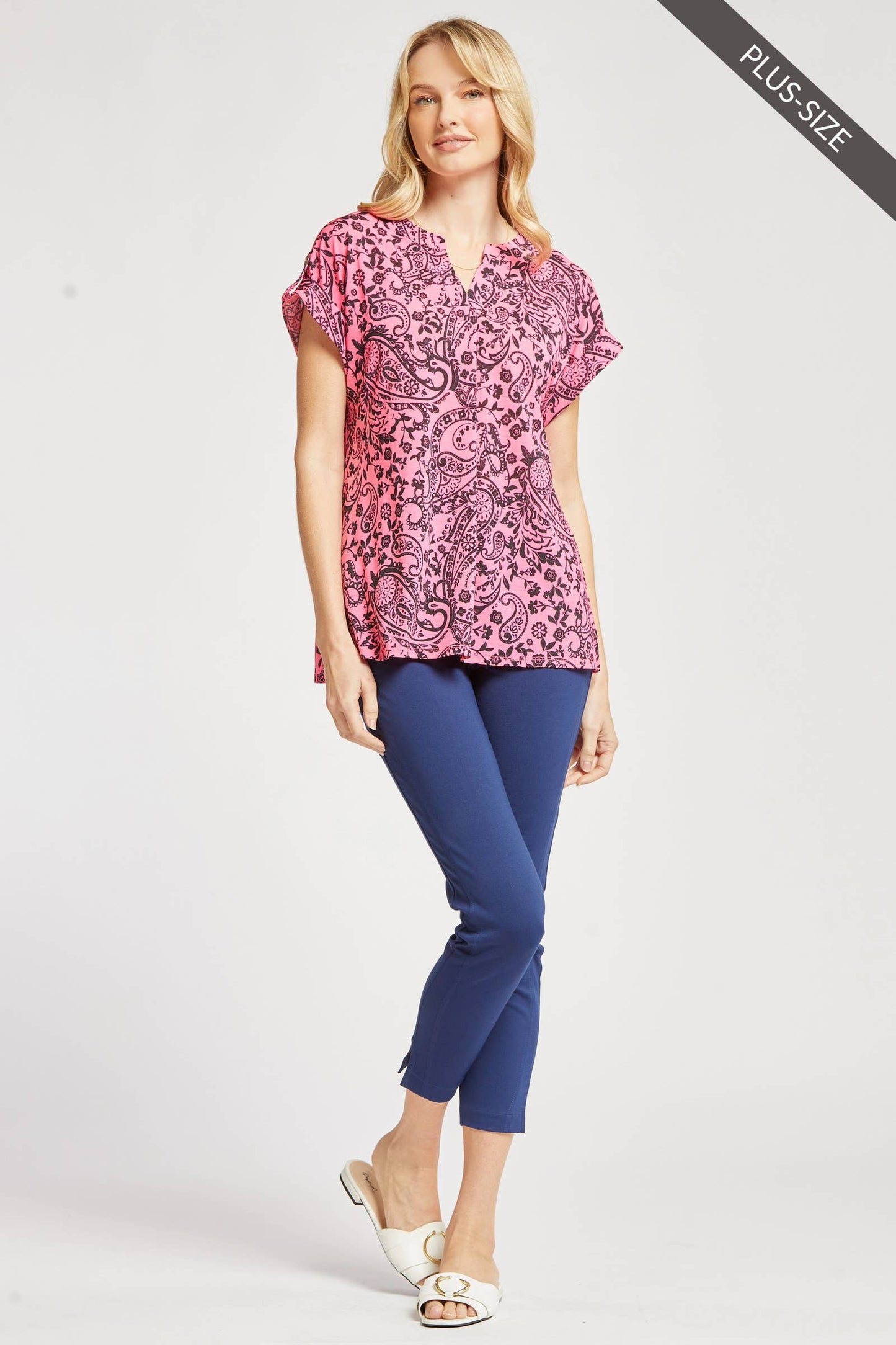 Dear Scarlett - PLUS SIZE Lizzy Dolman Short Sleeve Wrinkle Free