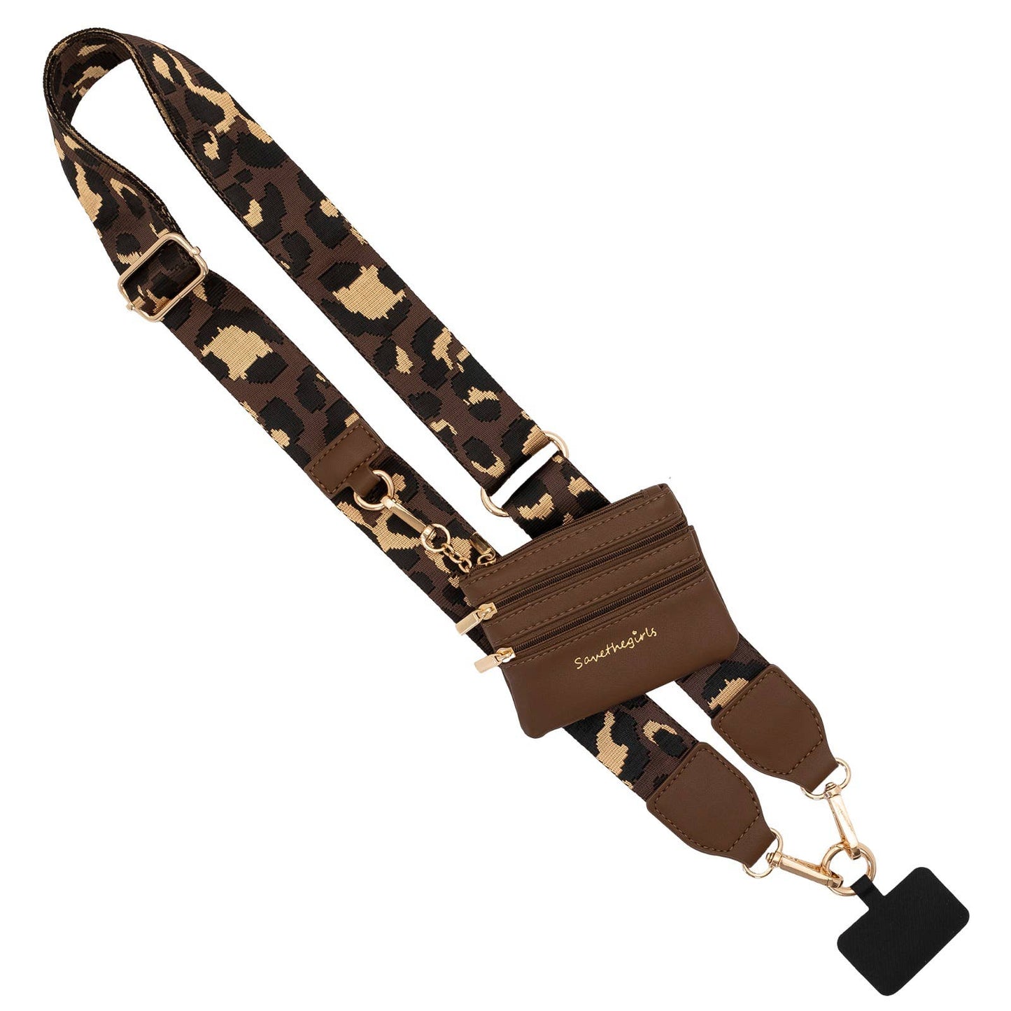 Save The Girls - Clip & Go Crossbody Strap with Pouch - Leopard Collection