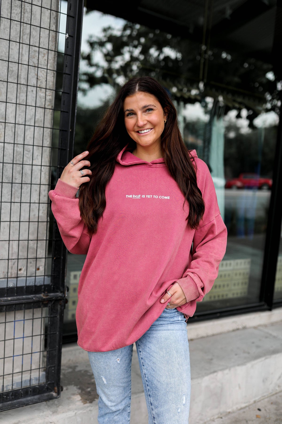Oversized Hoodie – The Best Is Yet To Come (Wine)