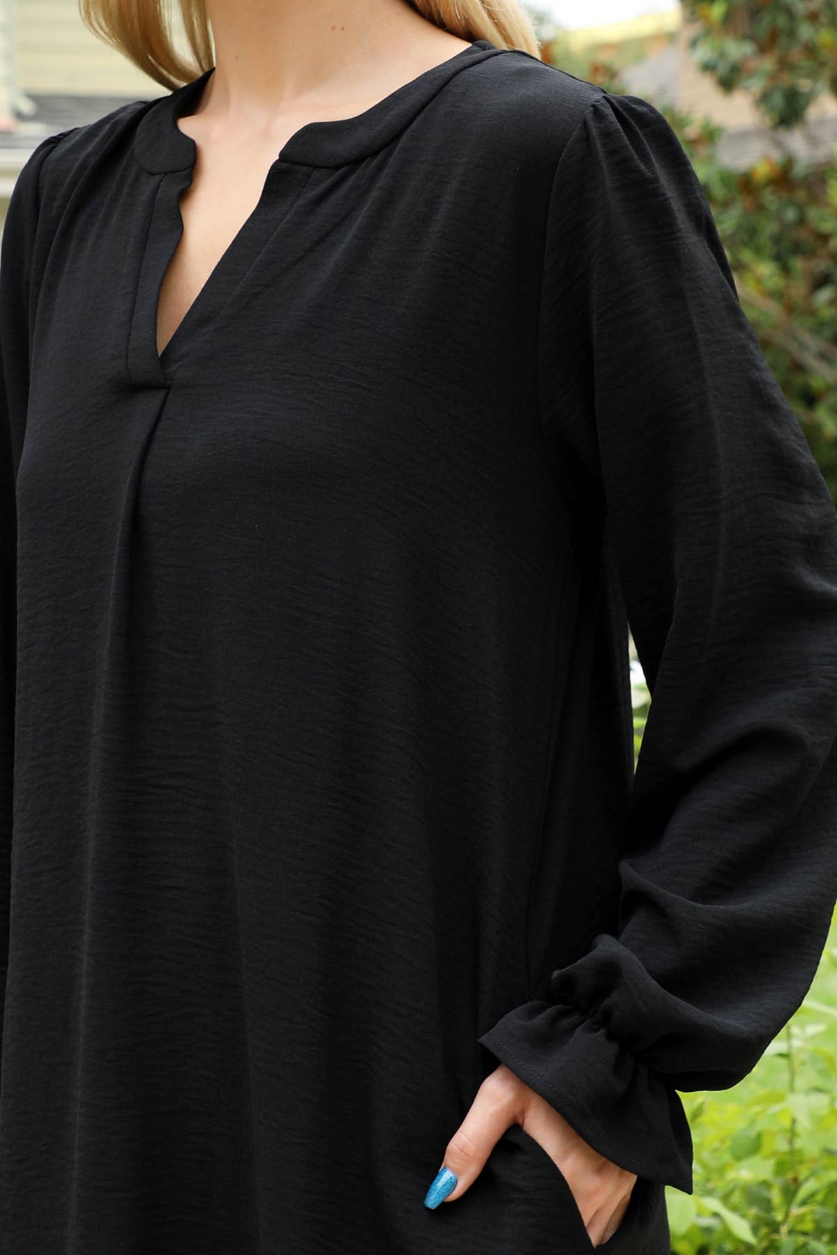 Collared neckline woven dress