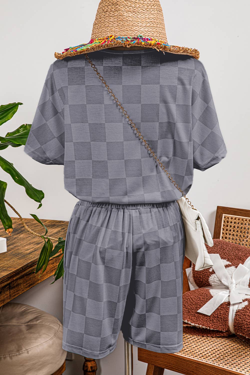 Drawstring Shorts Lounge Set