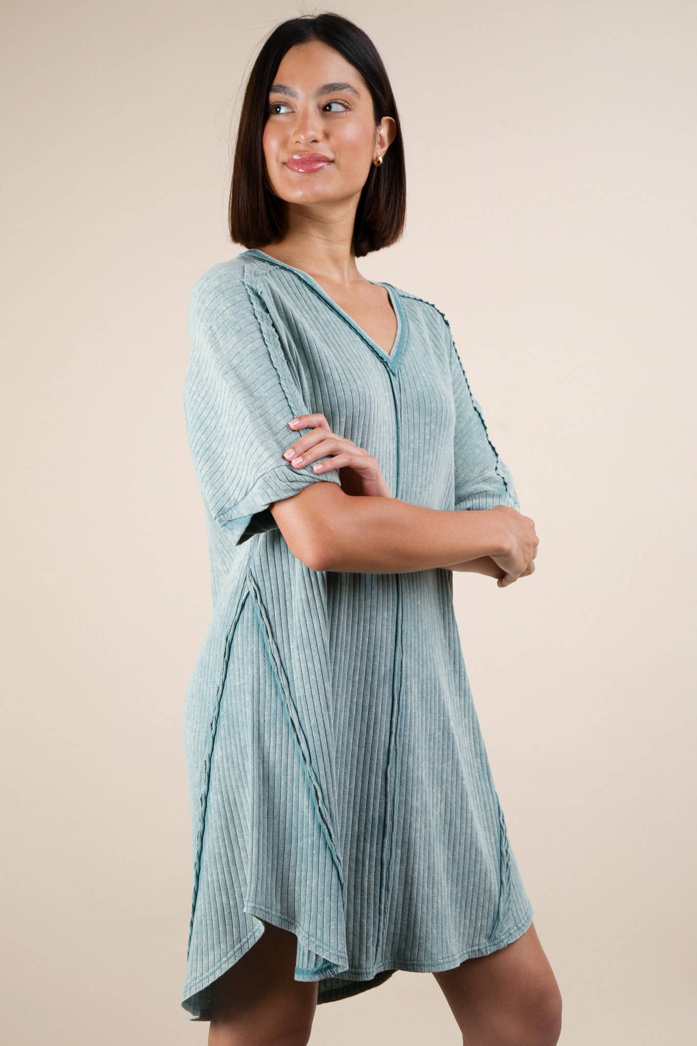 Mineral Washed Mini Dress