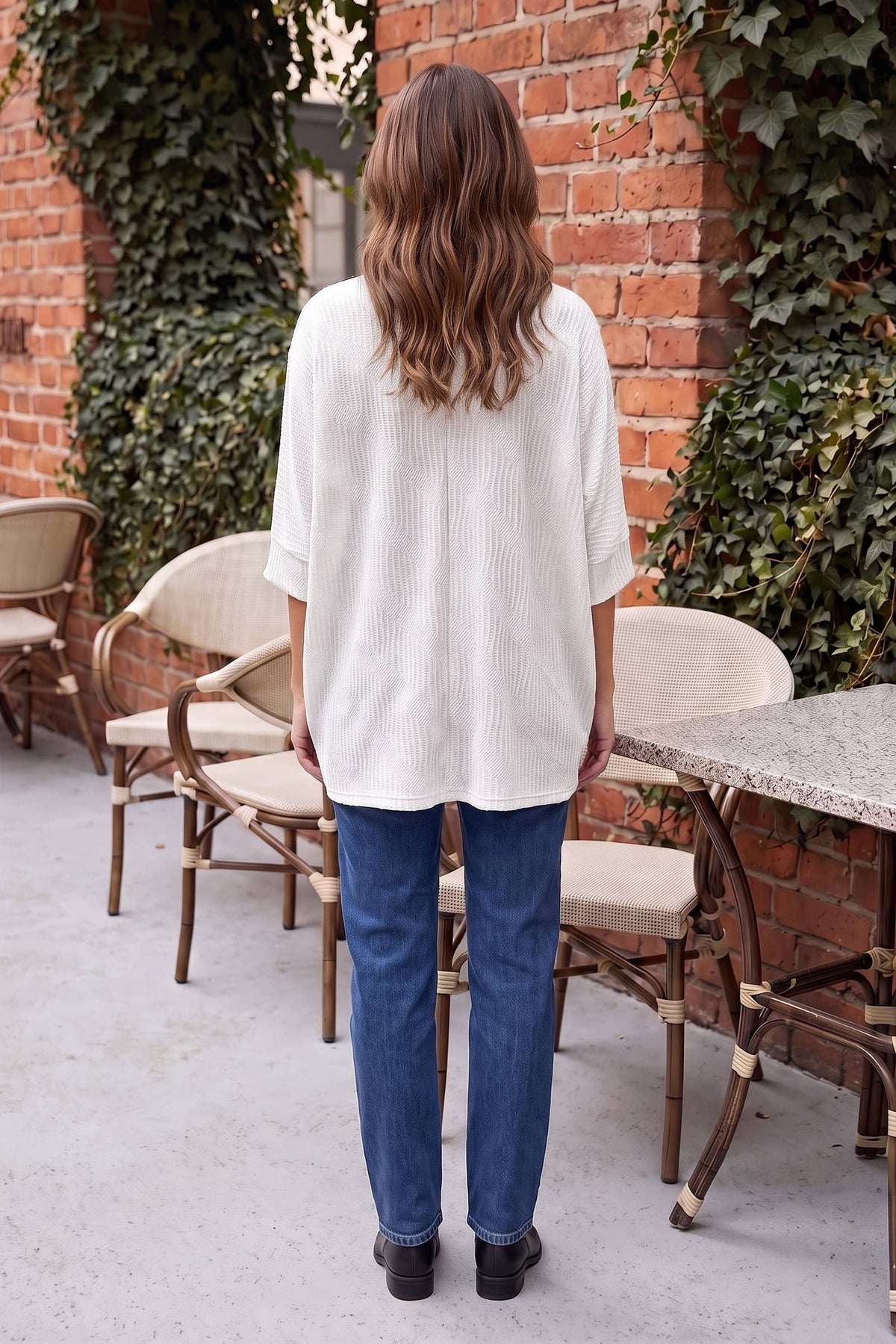 Oversized Crochet Knit Top