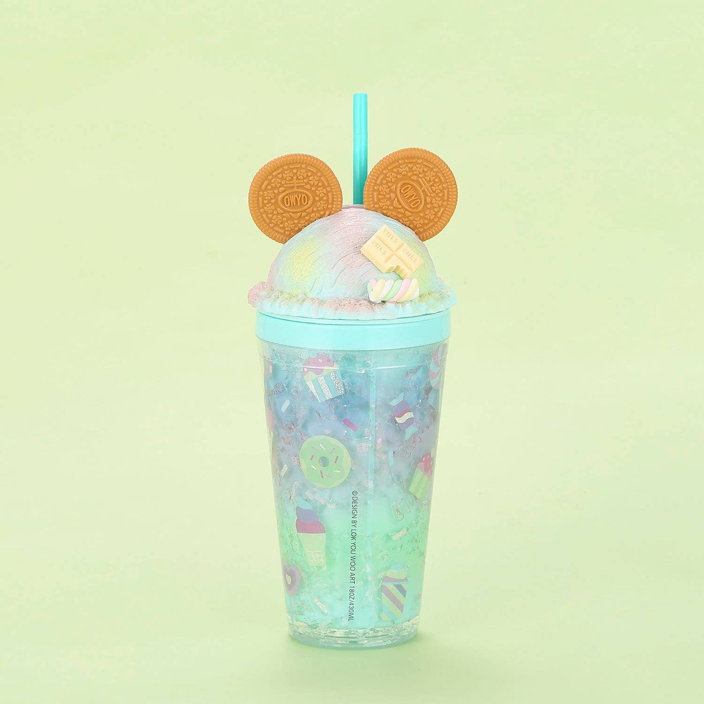 Cookie Mouse Ear Sweets Rainbow Tumbler - 16 Oz: Pink