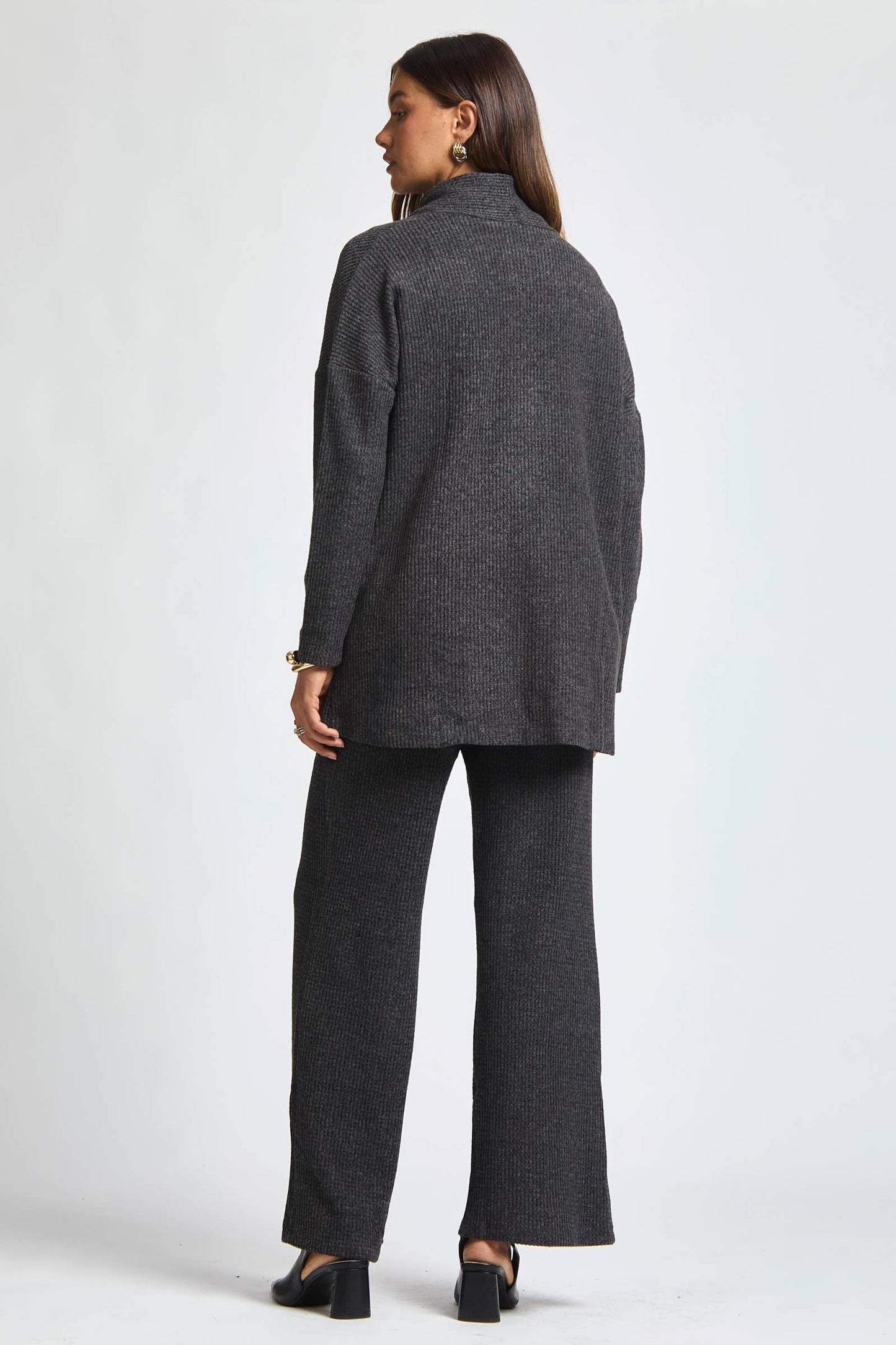 Dear Scarlett - 3 Piece Set Cowl Neck Tank Top + Cardigan + Pants