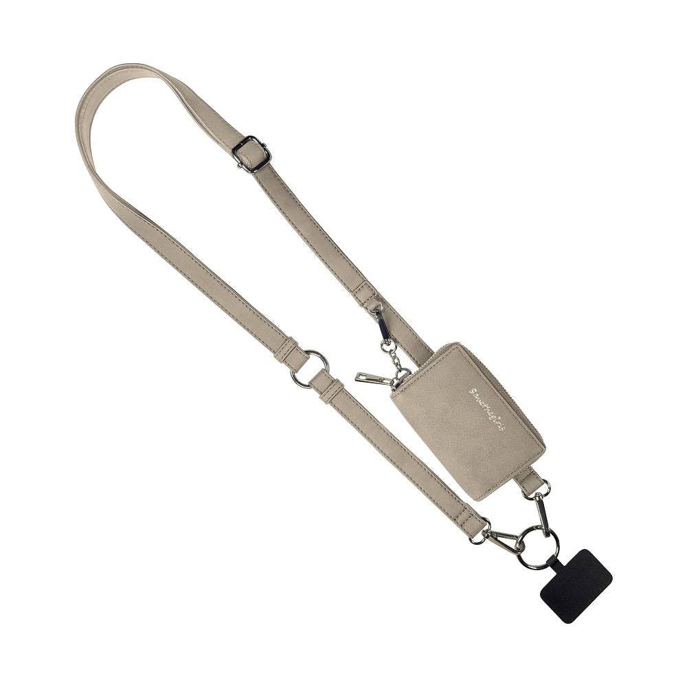 Save The Girls - Clip & Go Strap w/Pouch Brushed Vegan Leather: Brown - Brown Pouch