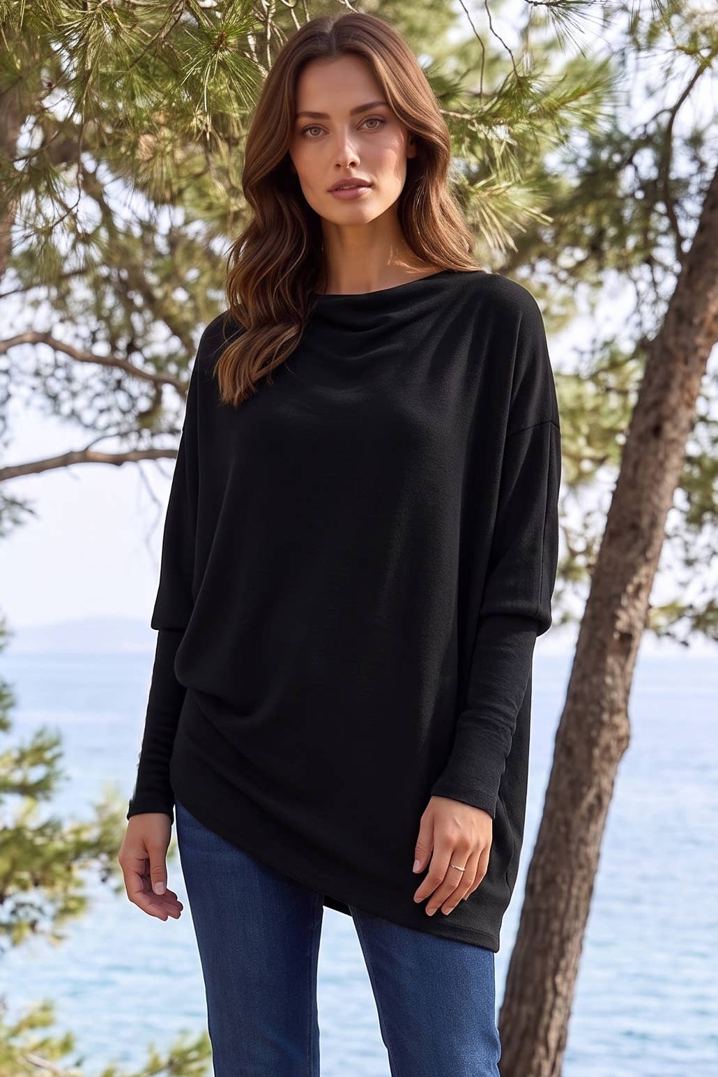 2-Way Cowl Neck or One-Shoulder Asymmetrical Top