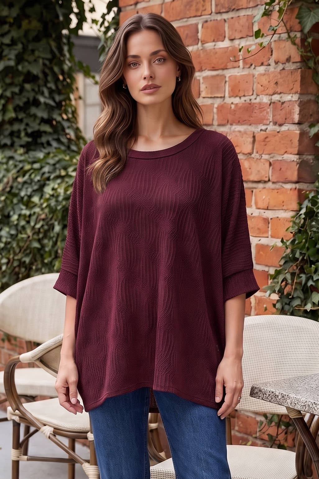 Oversized Crochet Knit Top