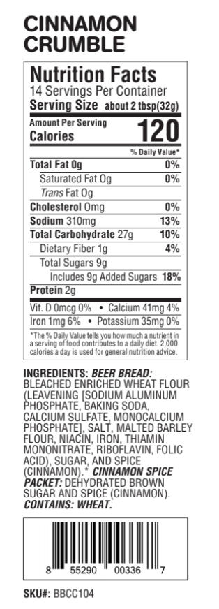 molly&you® - Cinnamon Crumble Premium Beer Bread Mix