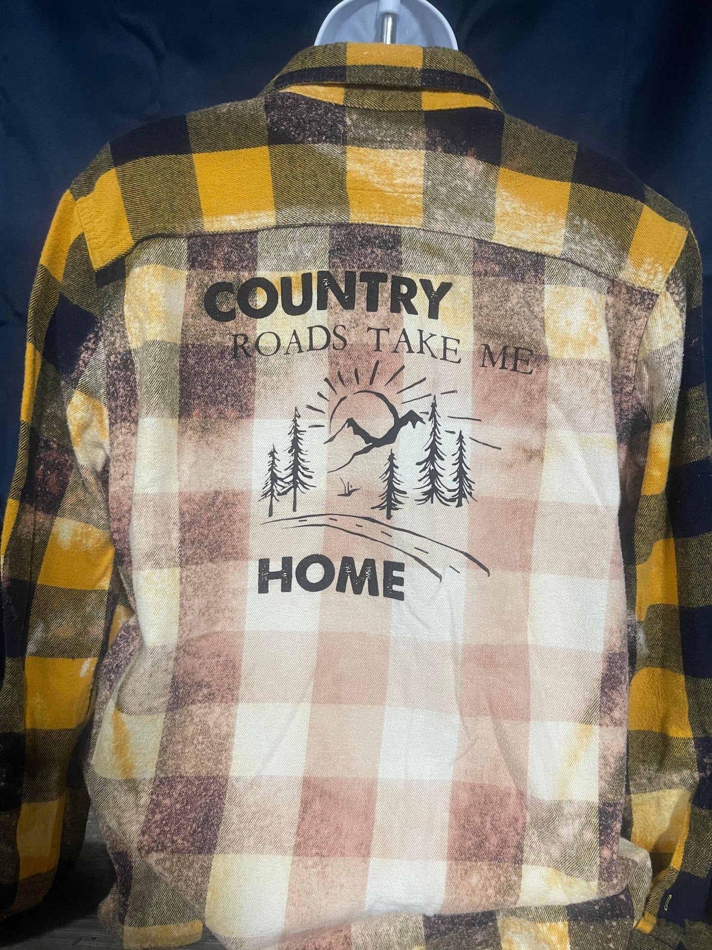 Country Roads Bleached Button Down Shirt