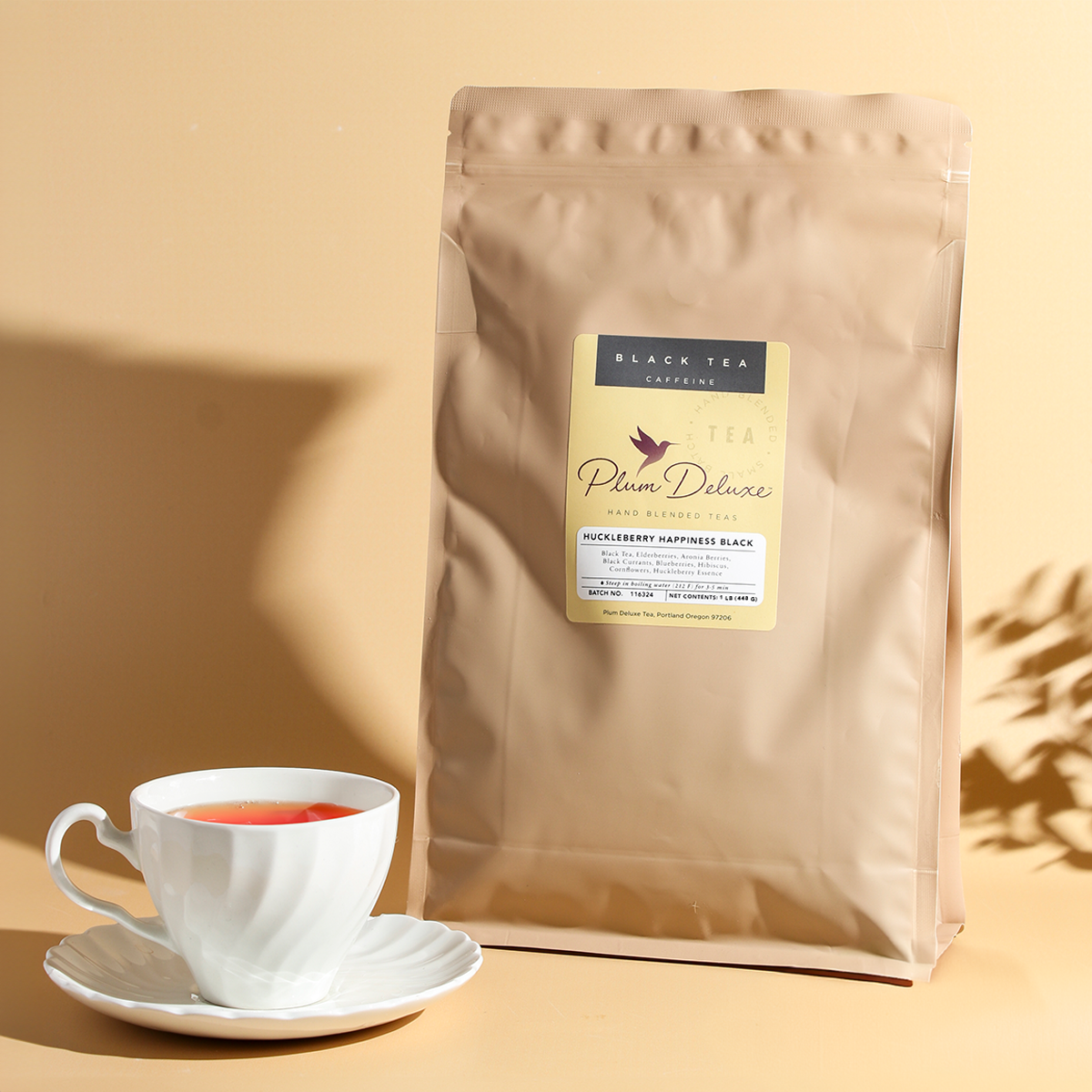 Plum Deluxe Tea - No Obligations Decaf Tea (Hazelnut / Almond / Cinnamon)