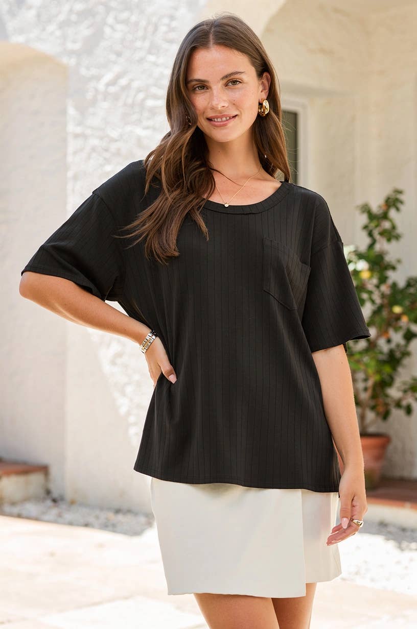 Boyfriend Ribbed Knit Top