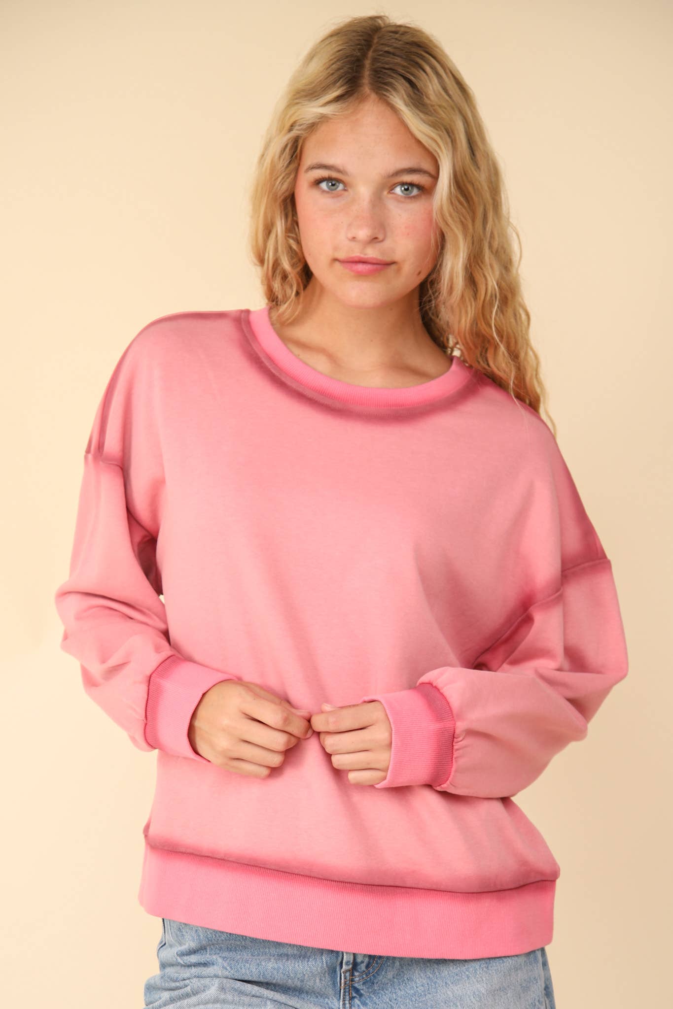 Oversized Sweat Shirt Knit Top