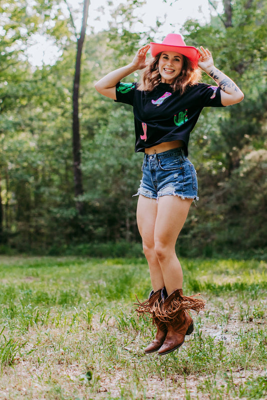 Cactus Boots Crop Tee