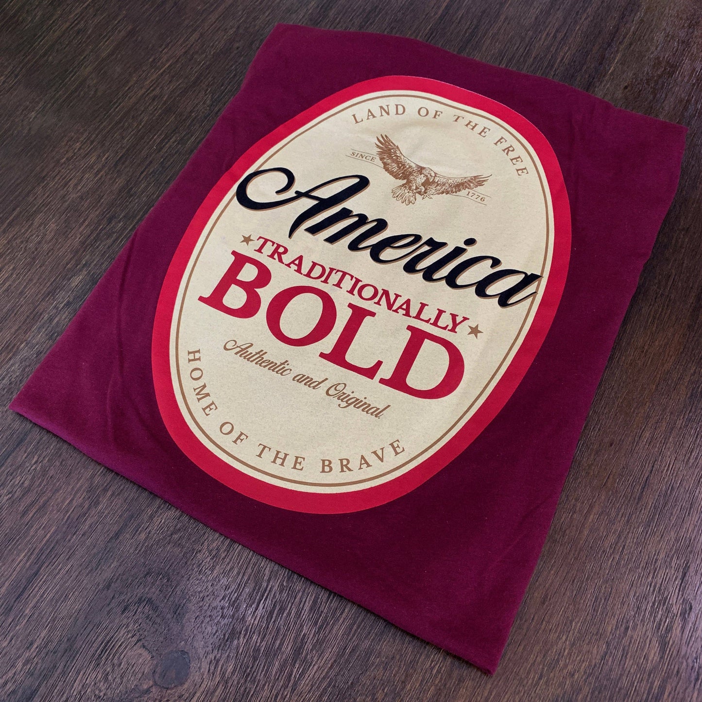 America Traditionally Bold: Tee / Maroon / 2XL