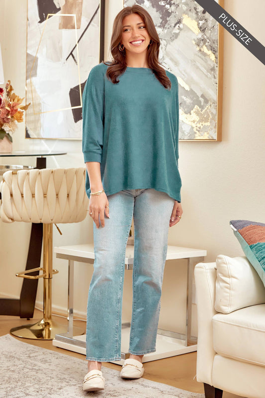 PLUS SIZE Soft poncho like tunic top