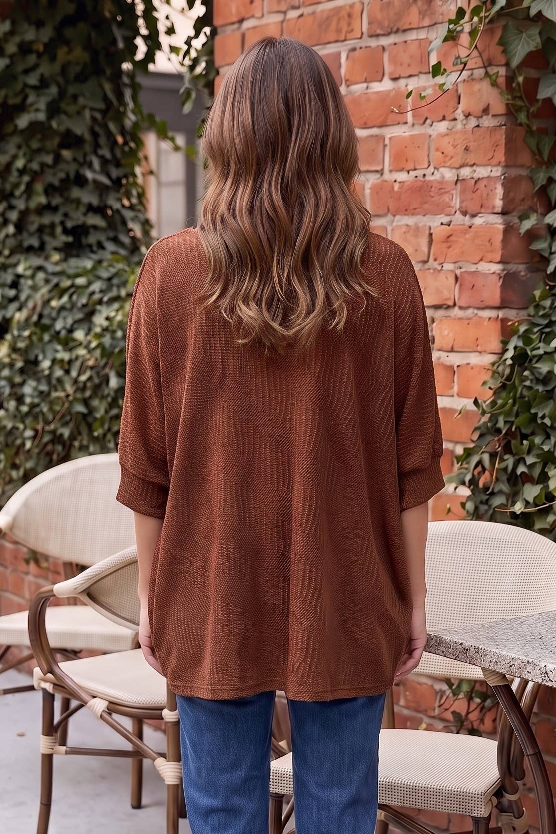 Oversized Crochet Knit Top