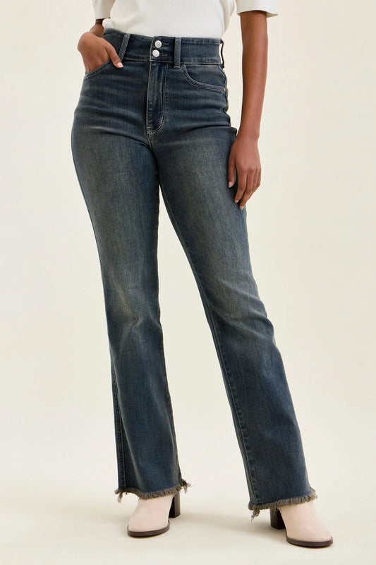 HW Daisy Bootcut W/DBL BTTN Vin Grey 82734