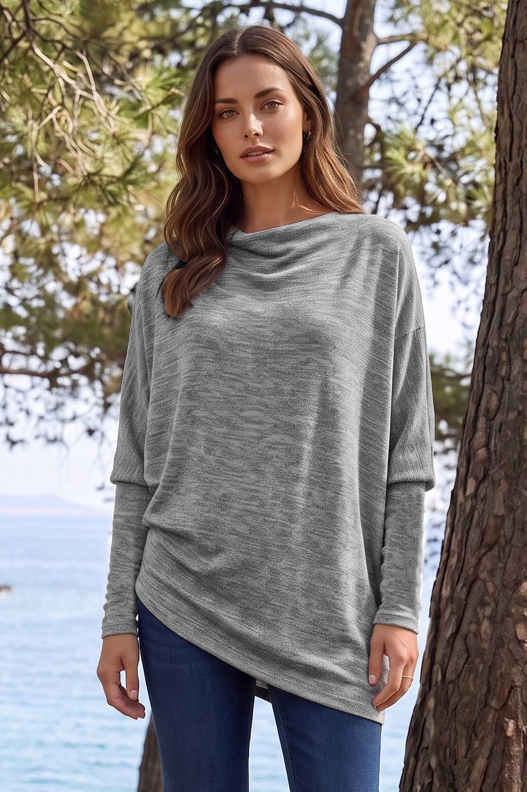 2-Way Cowl Neck or One-Shoulder Asymmetrical Top